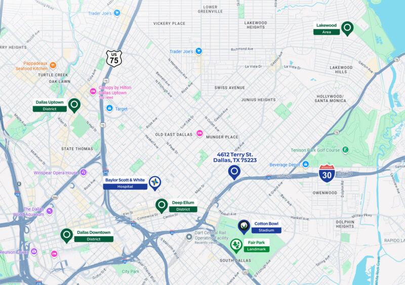 4612 Terry St, Dallas, TX 75223 - Area Map